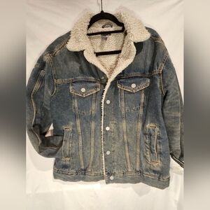 Denim Sherpa-Lined Jacket